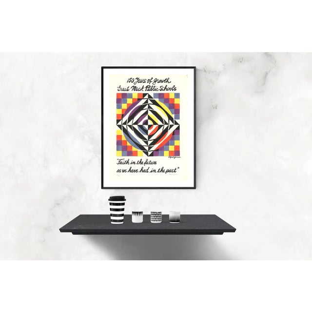 1960s 1965 150 Years of Growth Great Neck Public Schools Signed Print by Alfred Jensen For Sale - Image 5 of 5
