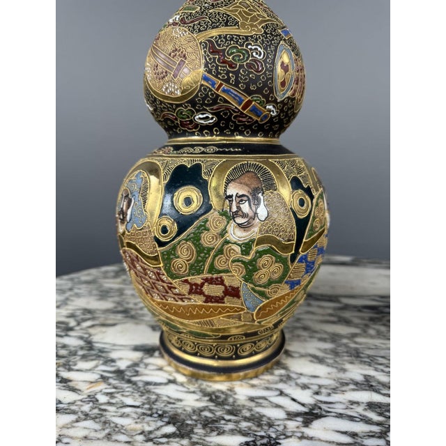 19th Century Meiji Satsuma Japanese Vases, Set of 2 For Sale - Image 9 of 12