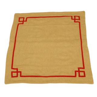 Ralph Lauren French Knot Border Euro Shams- A Pair For Sale