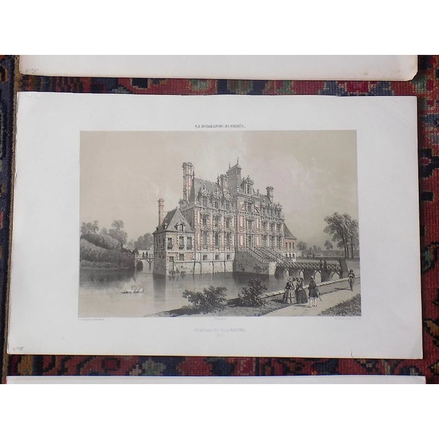 Realism Antique Folio Size 19th Century Lithograph Views of Normandy, France - Set of 3 For Sale - Image 3 of 6