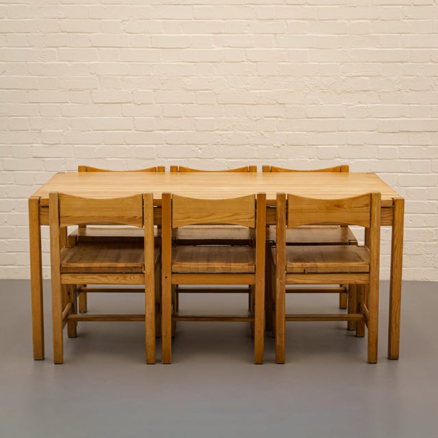 Hongisto Dining Set by Ilmari Tapiovaara for Laukaan Puu, 1970s, Set of 7 For Sale - Image 3 of 13