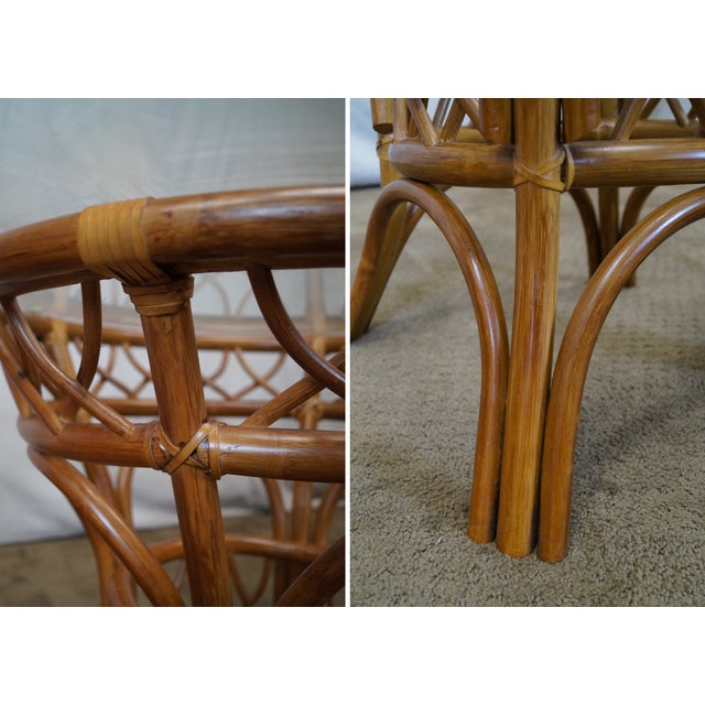 South Sea Rattan Collection Glass Top Dining Set Chairish