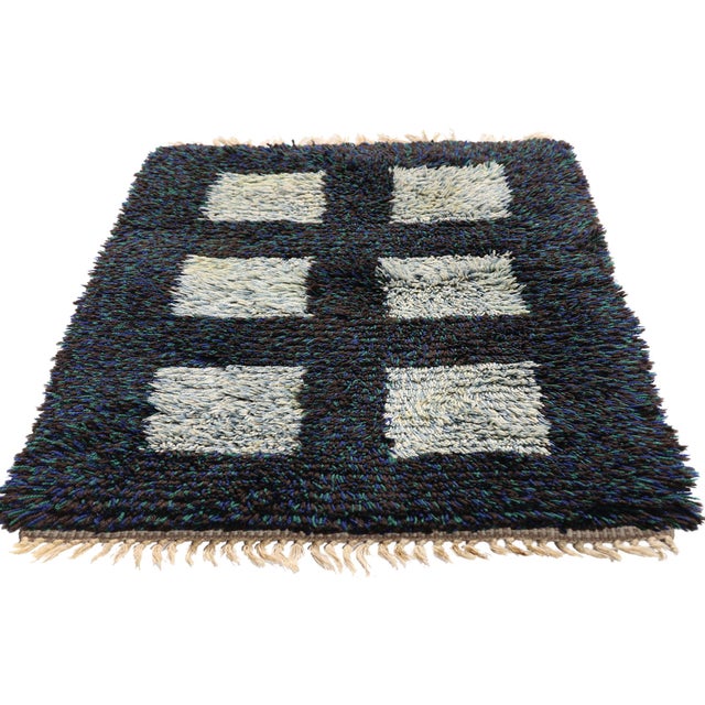 Mid-Century Modern Vintage Swedish Rya Rug, 01'11 X 03'00 For Sale - Image 3 of 10