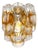 Vintage Italian Murano Wall Lights with 10 Amber Trasparent Glasses, 1990s, Set of 2 For Sale