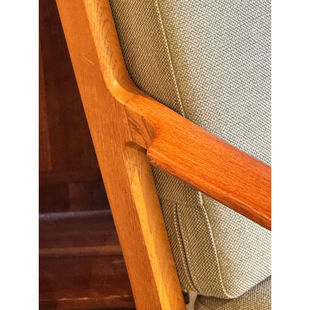 Mid 20th Century Danish MCM Oak Chair and Ottoman For Sale - Image 5 of 10