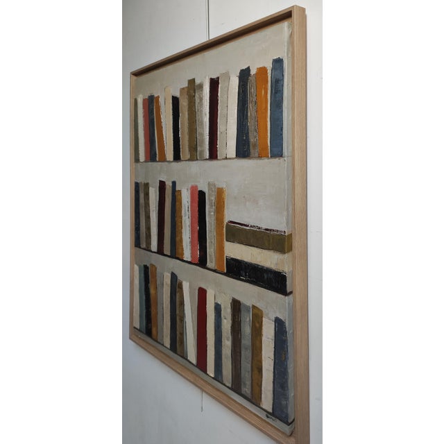 Contemporary Layers of History, Abstract Library, Geometric Art, Framed by Sophie Dumont For Sale - Image 3 of 11