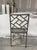 Set of 4 Mid 20th Century Silver Metal Faux Chippendale Bamboo Chairs For Sale - Image 4 of 11