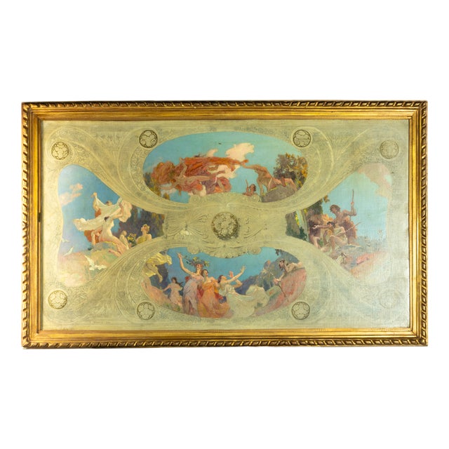 Edouard Bauhain, Art Nouveau Church Study, 20th Century, Oil on Canvas, Framed For Sale