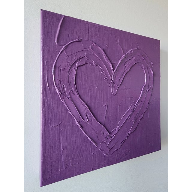 12"X12" textured heart painting with a semi gloss finish. *Please note, colors may vary per screen.