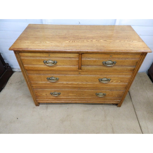 Edwardian Oak Chest of Drawers, 1890s For Sale - Image 17 of 18