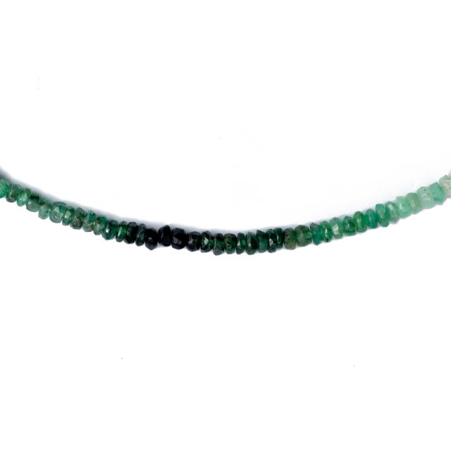 Birthstone May Emerald Ombre Necklace 14k Gold II - Bombyx House For Sale - Image 4 of 7
