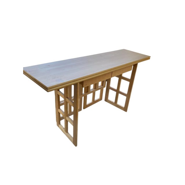 Folding Beechwood Desk with Two Drawers and Two Folding Chairs, 2000 For Sale - Image 11 of 12