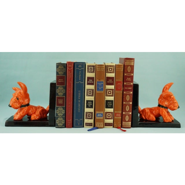 1920s Art Deco Ceramic Scotch Terrier Bookends by Ida Meisinger for Goldscheider, Austria, 1920s, Set of 2 For Sale - Image 5 of 18