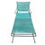 Water Lamb inspired black iron outdoor / patio chaise lounge featuring teal nylon cord seats. Produced by the Woodard...