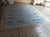 Handmade Cotton Vegetable Dyed Flat Weave Area Rug, Sky Blue Leaf Dhurrie - 8'x10' For Sale - Image 13 of 13