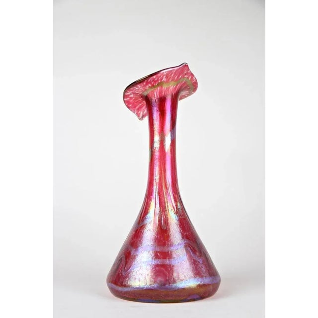 Art Nouveau Glass Vase Jack in the Pulpit by Fritz Heckert, Bohemia, 1901 For Sale - Image 6 of 13