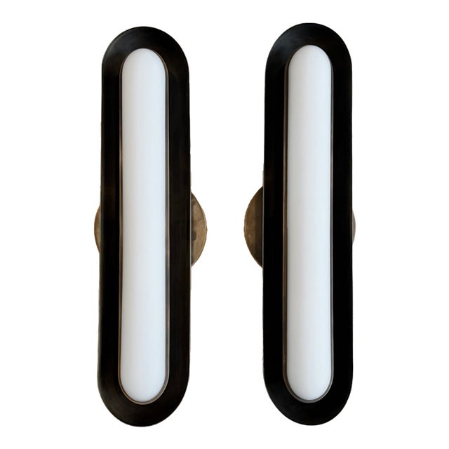 Apparatus Studio Circuit 1 Sconces in Blackened Brass - Pair For Sale