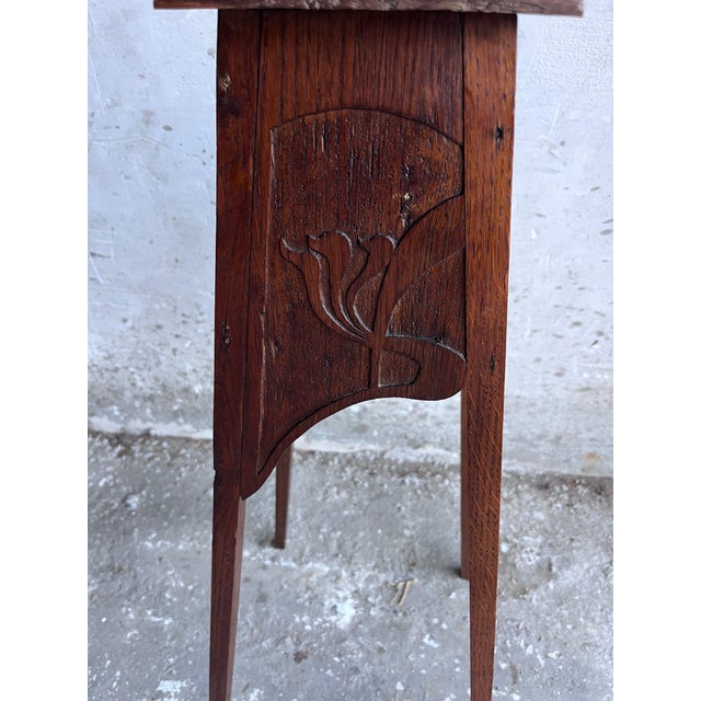 Art Nouveau Carved Wooden Plant Stand, 1910 For Sale - Image 3 of 11