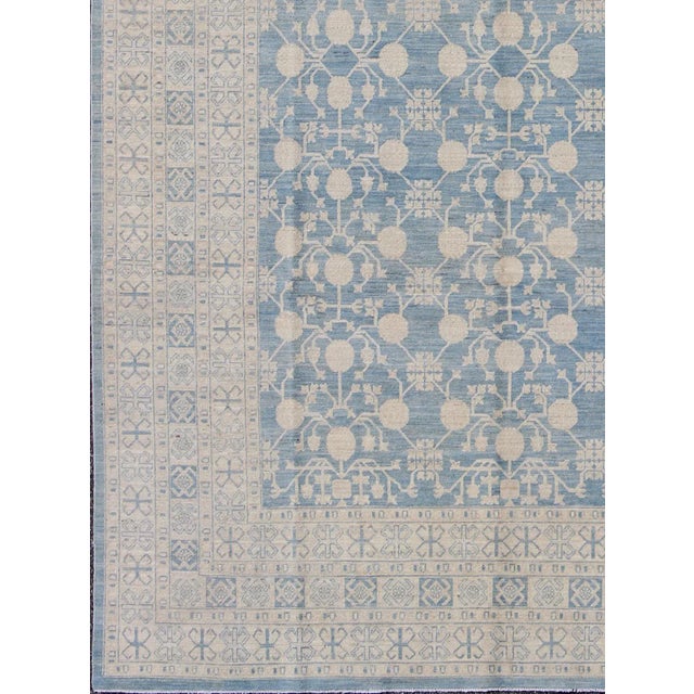 Early 21st Century Pomegranate Design Modern Khotan Lt Blue Rug by Keivan Woven Arts 8'7 X 12'5 For Sale - Image 5 of 10