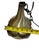 Mid Century Modern Slag Glass & Aluminum 1-Light Pendant, Ca. 1940 Swag Lotus Tulip Pendant Light Fixture For Sale In Dallas - Image 6 of 10
