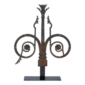 American Cast Iron Strap Work Carriage Door Hinge in the Romanesque Taste, 1885