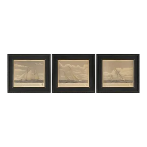 Set of 3, 1940s Framed America's Cup Race Prints