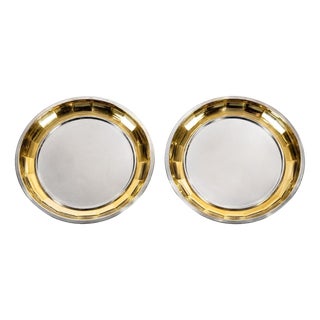 Stainless Steel and 24-Karat Gold-Plated Oro Zecchino Trays from Gottinghen, 1970s, Set of 2 For Sale