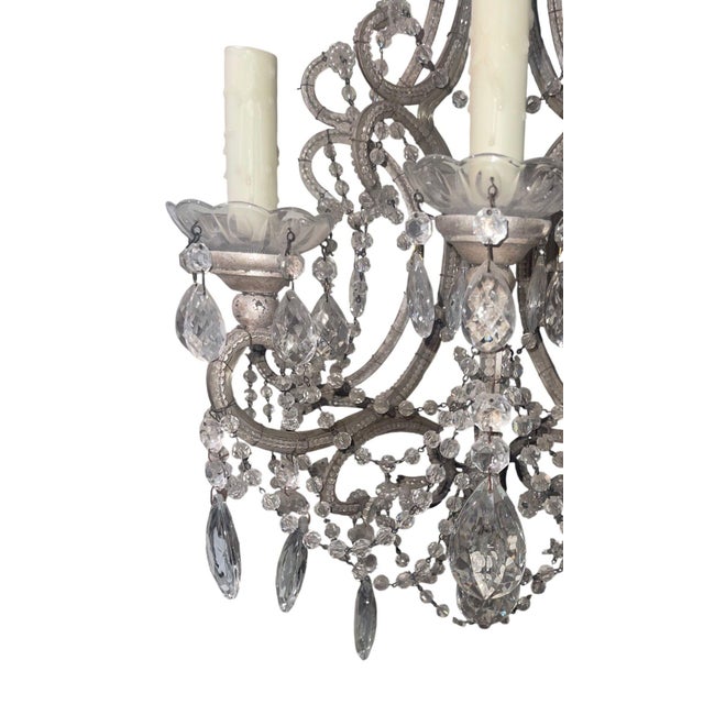 Mid-20th Century Italian Crystal Beaded Wall Sconces - a Pair For Sale - Image 4 of 9