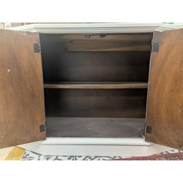 Vintage Coastal Faux Bamboo Credenza With Driftwood Style Top For Sale - Image 17 of 17