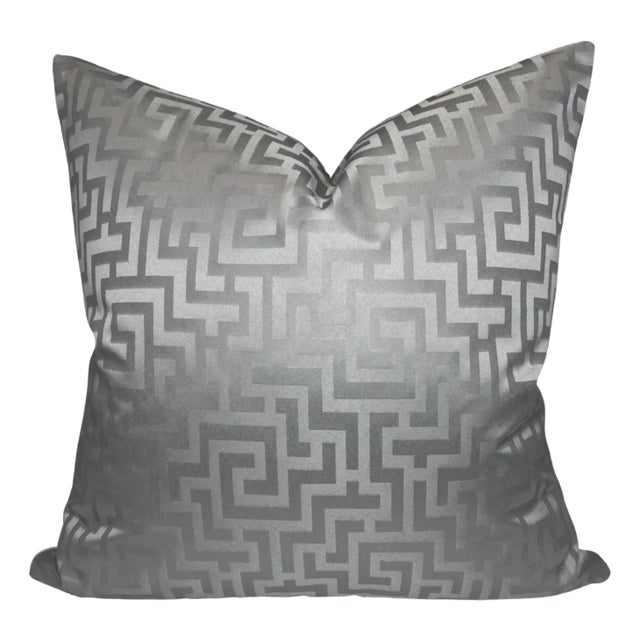 Lisboa Grey Pillow Cover, 22x22 Pillow For Sale