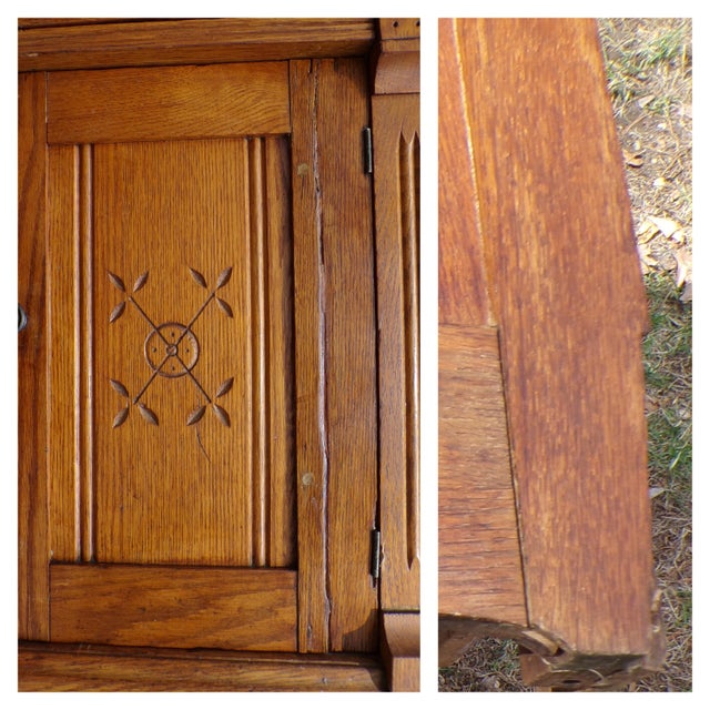 Antique Oak Chest Commode Washstand Dry Sink Country Farmhouse Cabinet For Sale - Image 17 of 17