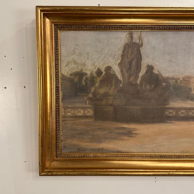 This is an oil on canvas painting by Danish artist Julius Paulsen titled “Roma” 1920. It appears to depict statues in the...