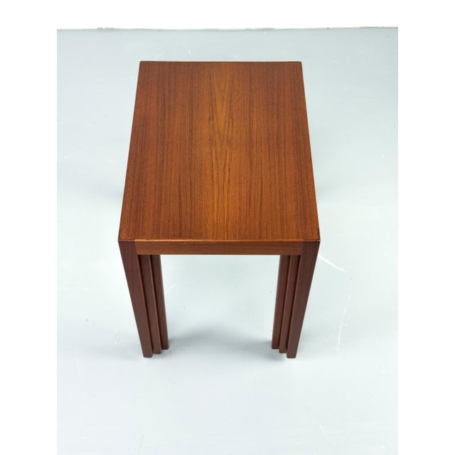 Brown Danish Teak Side Tables, 1960s, Set of 3 For Sale - Image 8 of 16