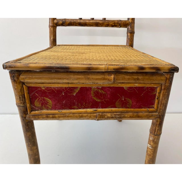 Late 19th Century Bamboo & Cane Victorian Bedroom Chair C.1890 Outstanding English Victorian bamboo chair with woven cane...