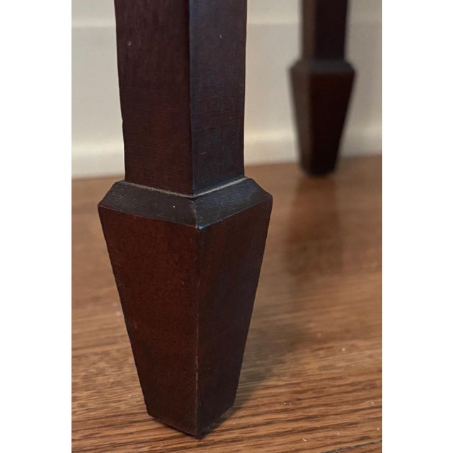 Hekman Furniture Hekman Mahogany/Yew Wood Inlaid Demi-Lune Table For Sale - Image 4 of 5