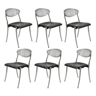 Mid 20th Century Coro Luigi Origlia Italian Modern Sculpted Aluminum Dining Chairs - Set of 6 For Sale