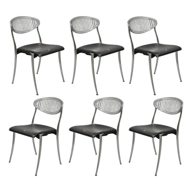 Mid 20th Century Coro Luigi Origlia Italian Modern Sculpted Aluminum Dining Chairs - Set of 6 For Sale