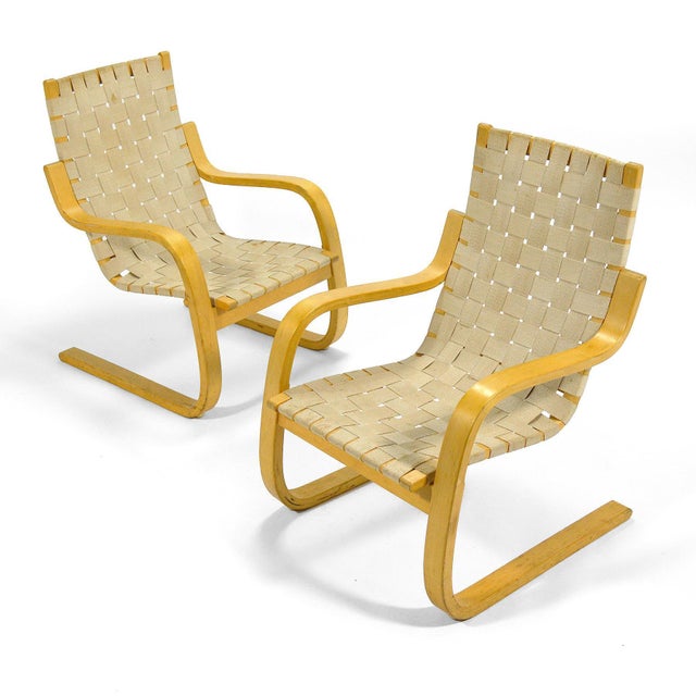 Alvar Aalto Model 406 Lounge Chairs (Pair) For Sale - Image 10 of 10