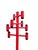 Mid-Century Modern Vintage Memphis Style Red Metal Coat Rack | Postmodern Freestanding Hall Tree For Sale - Image 3 of 16