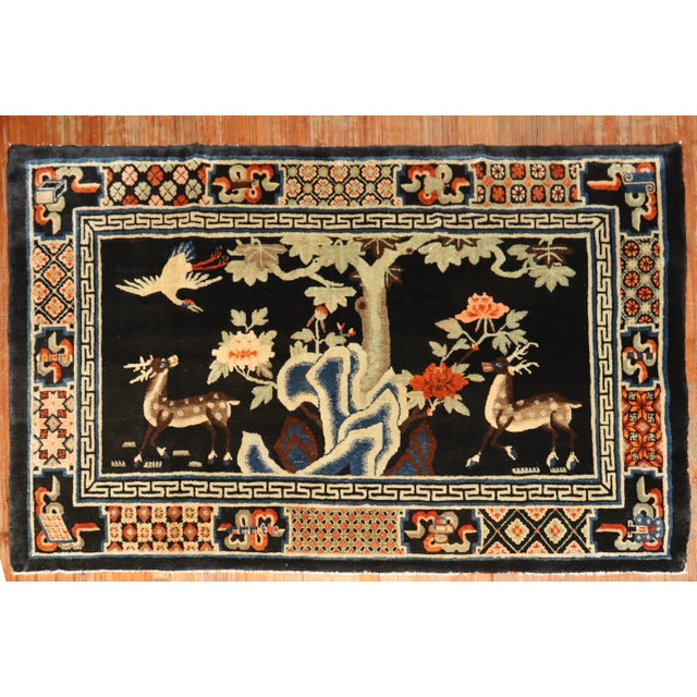 Early 20th Century Zabihi Collection Chinese Batou Pictorial Rug - 4'4" x 6'9" For Sale - Image 10 of 10