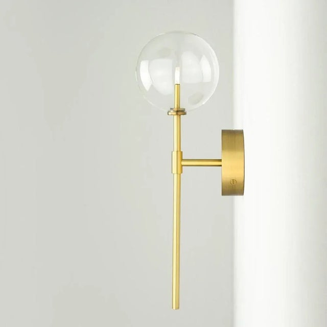 Dawn Dual Brass Wall Sconce by Schwung For Sale - Image 4 of 6