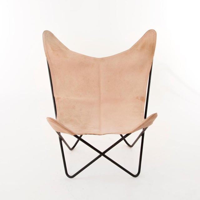 Leather Butterly Chair attributed to Carl Auböck, 1960s For Sale - Image 12 of 18