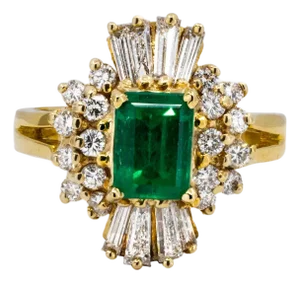 Late 20th Century Colombian Emerald Ring, Size 5