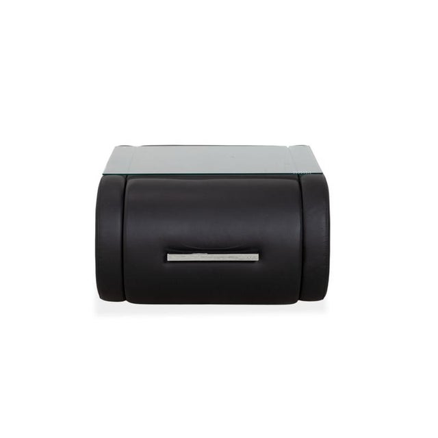 Joop! Swing Nightstand Side Table Sideboard Leather Black with Drawer and Shelf For Sale - Image 6 of 10