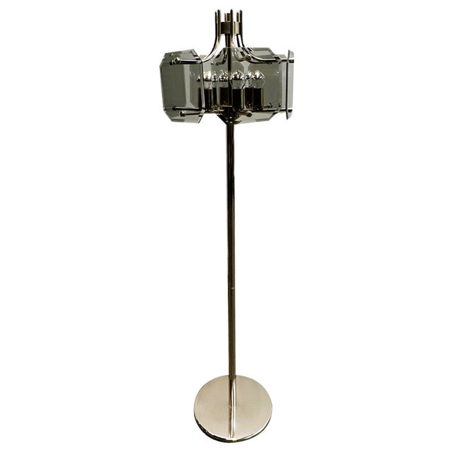 Vintage Chrome Floor Lamp by Luigi Colani, 1970s For Sale