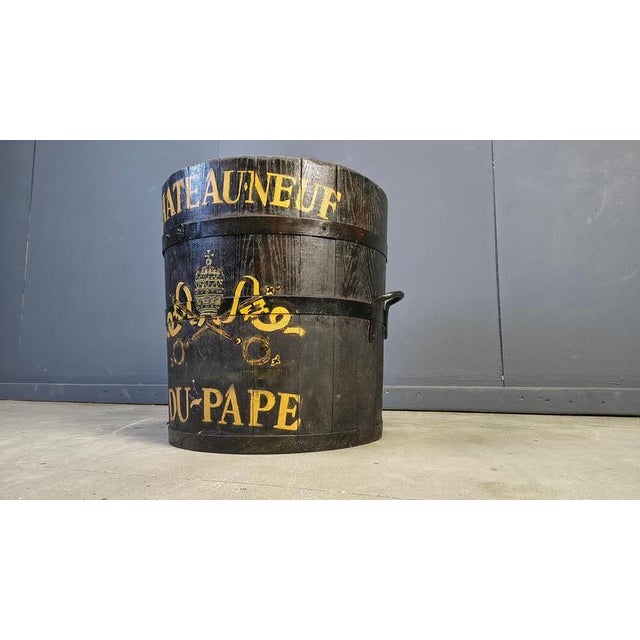 Rustic Chateauneuf Du Pape Wooden Grape Bucket, 1950s For Sale - Image 3 of 13