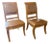 Pair of Bernhardt Handcrafted Wood & Leather Dining Chairs Made in Thailand For Sale