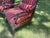 2000 - 2009 Ethan Allen Newport Neoclassical Empire Lounge Armchairs Set of 2 Burgundy Gold Striped For Sale - Image 5 of 12