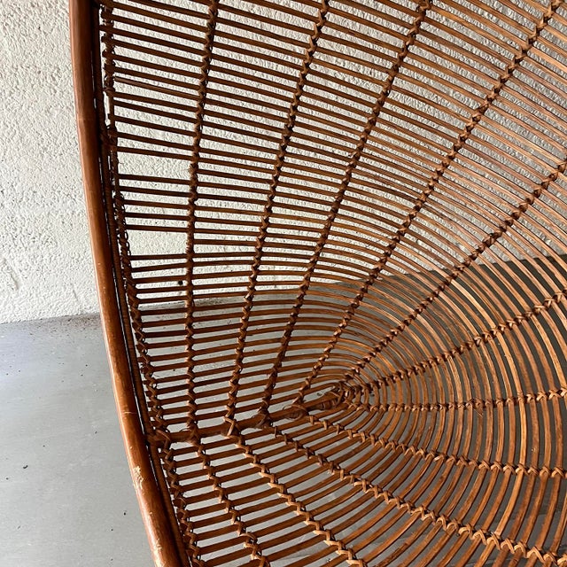 Brown Spherical Reed Hanging Chair, 2000s For Sale - Image 8 of 15