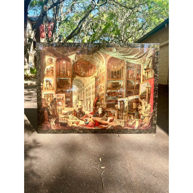 Italian Oversized Ancient Rome Print on Acrylic Slab by Giovanni Paolo Panini For Sale - Image 3 of 3